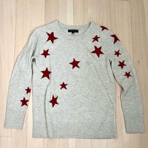 EUC Banana Republic by Betty in Riverside gray sweater w dark pink stars-sz 4